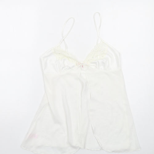 Janet Reger Womens White Polyester Camisole Tank Size 12 V-Neck - Lace Detail