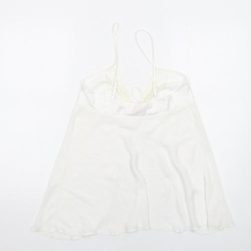 Janet Reger Womens White Polyester Camisole Tank Size 12 V-Neck - Lace Detail