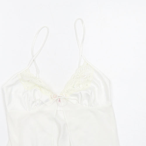 Janet Reger Womens White Polyester Camisole Tank Size 12 V-Neck - Lace Detail