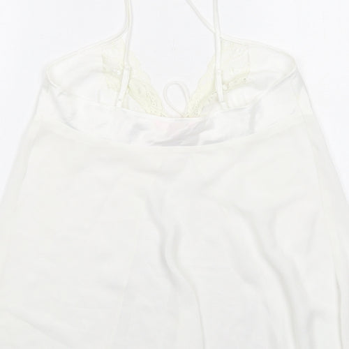 Janet Reger Womens White Polyester Camisole Tank Size 12 V-Neck - Lace Detail