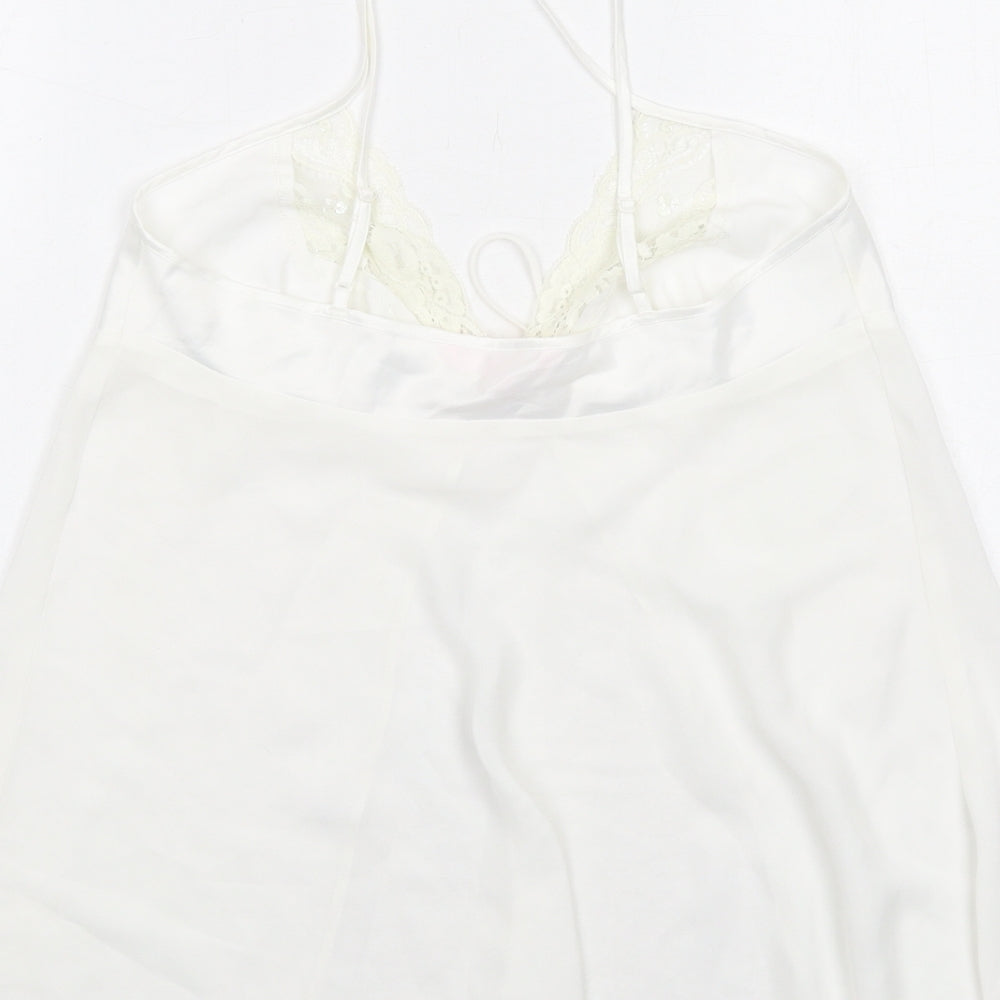 Janet Reger Womens White Polyester Camisole Tank Size 12 V-Neck - Lace Detail