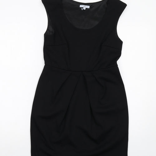 New Look Womens Black Polyester Shift Size 12 Round Neck Pullover