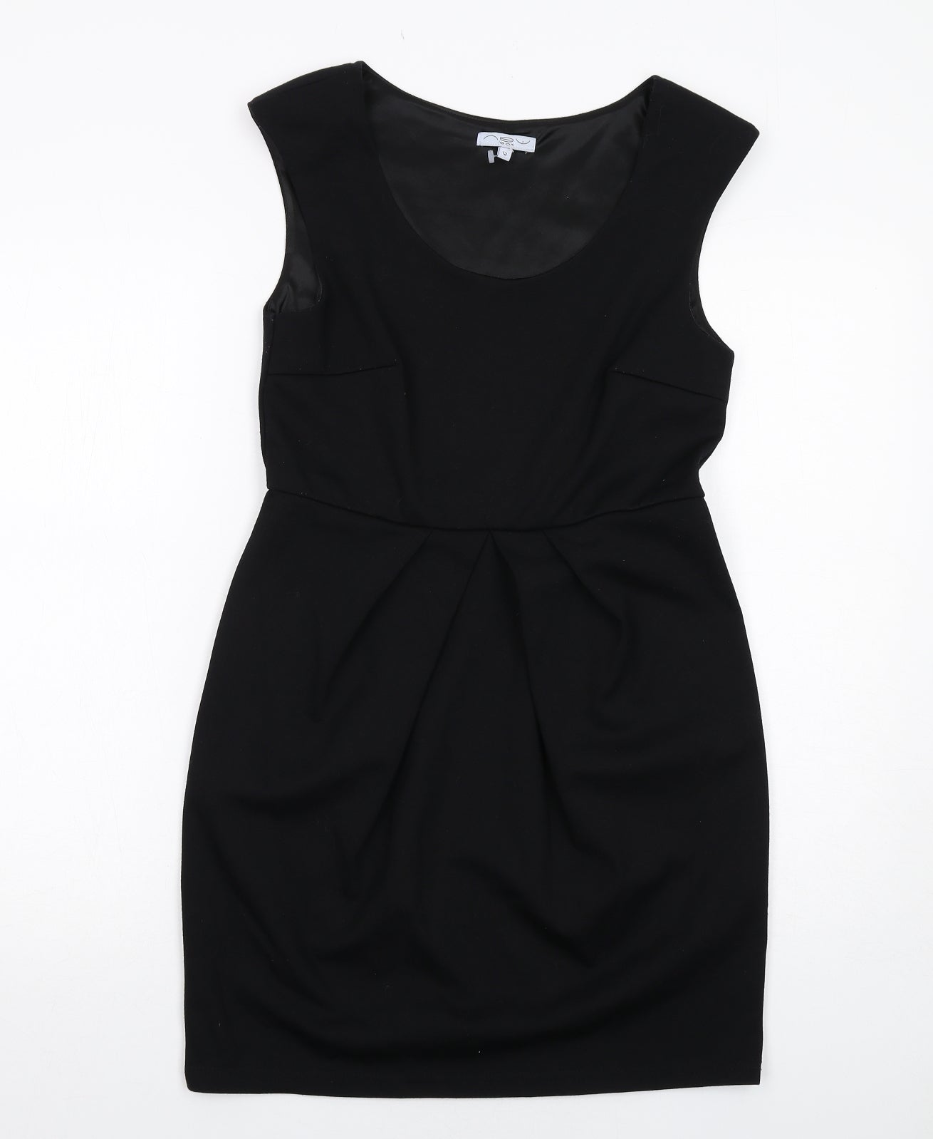 New Look Womens Black Polyester Shift Size 12 Round Neck Pullover