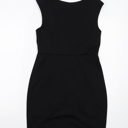 New Look Womens Black Polyester Shift Size 12 Round Neck Pullover