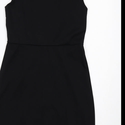 New Look Womens Black Polyester Shift Size 12 Round Neck Pullover