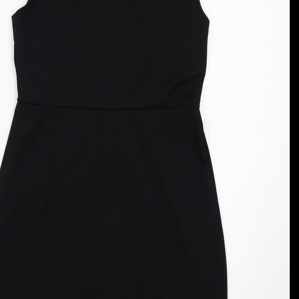 New Look Womens Black Polyester Shift Size 12 Round Neck Pullover