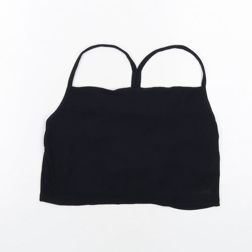 USA Pro Womens Black Polyester Cropped Tank Size 18 Square Neck