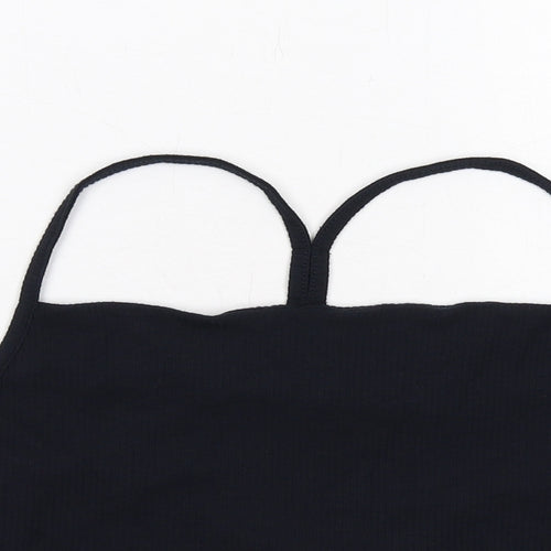 USA Pro Womens Black Polyester Cropped Tank Size 18 Square Neck