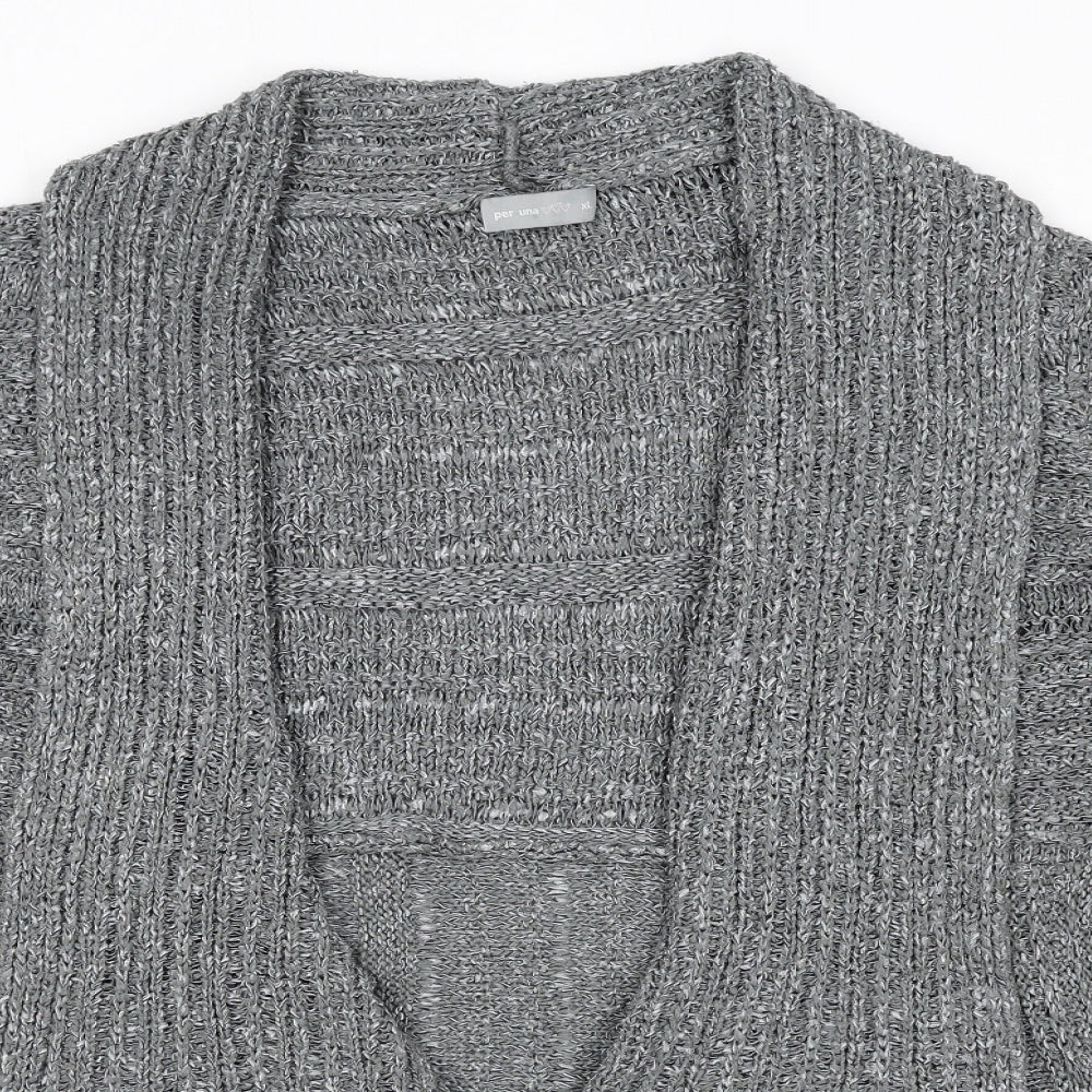 Per Una Womens Grey V-Neck Polyamide Cardigan Jumper Size XL