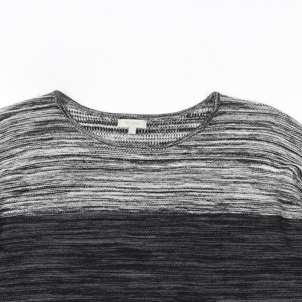 Hobbs Womens Black Round Neck 100% Cotton Pullover Jumper Size 12