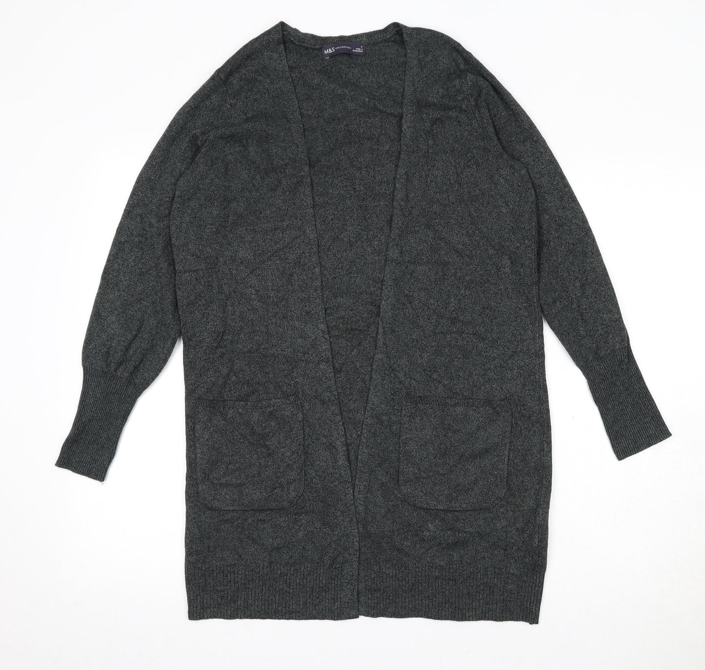 Marks and Spencer Womens Grey V-Neck Viscose Cardigan Jumper Size S