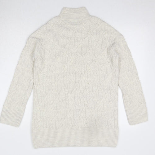 River Island Womens Ivory High Neck Acrylic Pullover Jumper Size 8