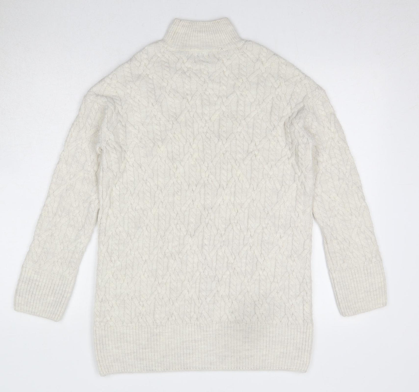 River Island Womens Ivory High Neck Acrylic Pullover Jumper Size 8