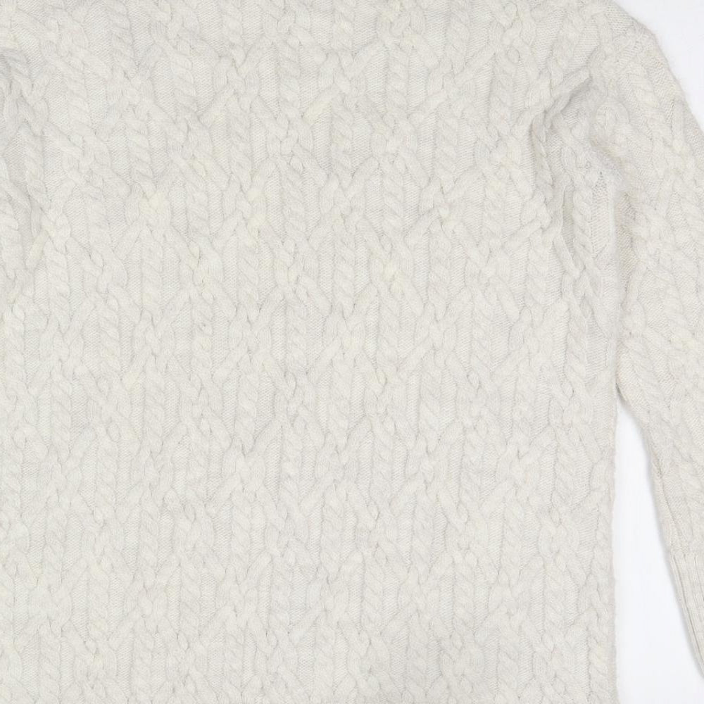 River Island Womens Ivory High Neck Acrylic Pullover Jumper Size 8