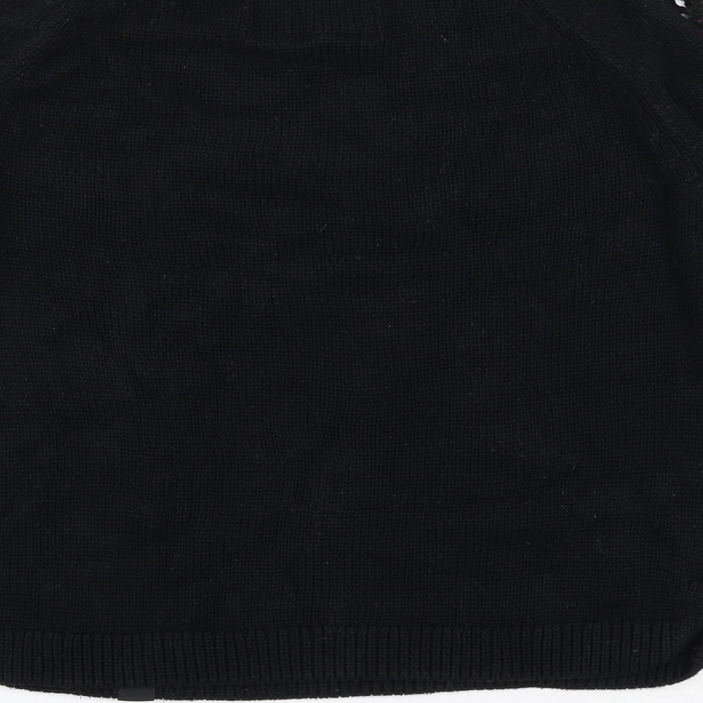 Superdry Womens Black Round Neck Cotton Pullover Jumper Size 10