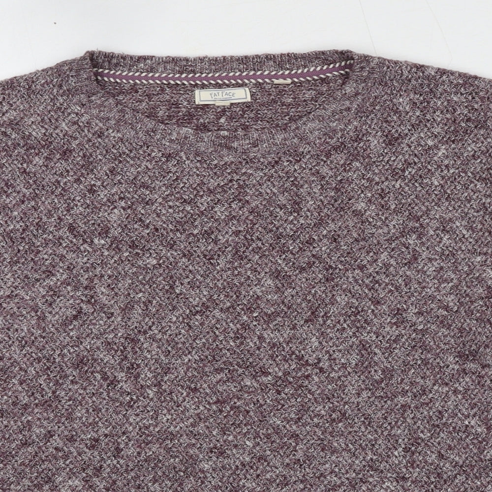 Fat Face Womens Purple Round Neck Cotton Pullover Jumper Size 10