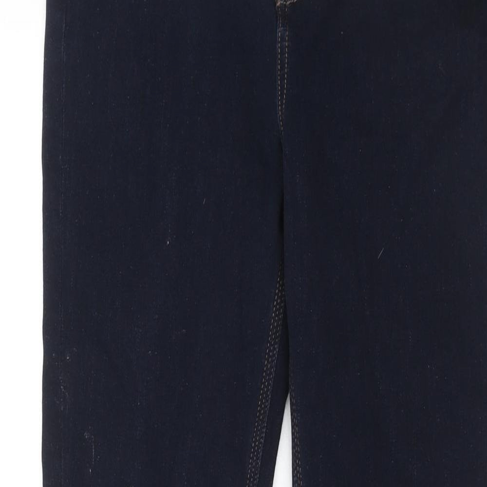 Marks and Spencer Womens Blue Cotton Skinny Jeans Size 12 Regular Zip