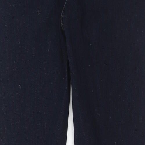 Marks and Spencer Womens Blue Cotton Skinny Jeans Size 12 Regular Zip