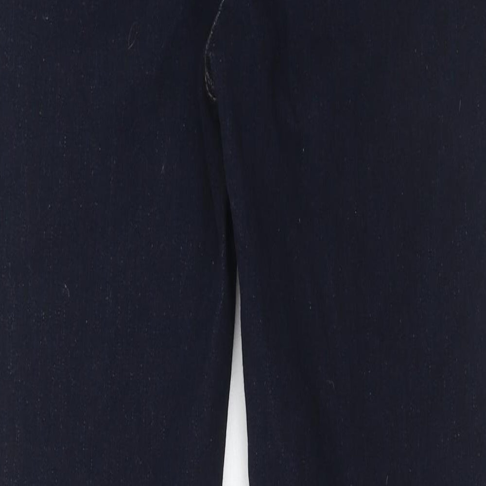 Marks and Spencer Womens Blue Cotton Skinny Jeans Size 12 Regular Zip