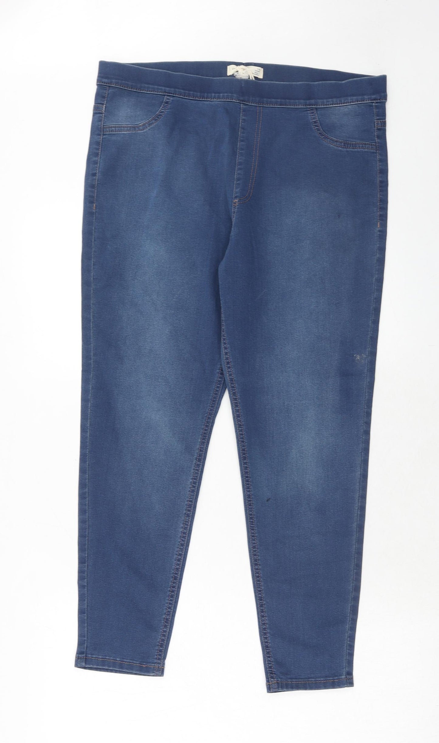 Marks and Spencer Womens Blue Cotton Jegging Jeans Size 16 Regular