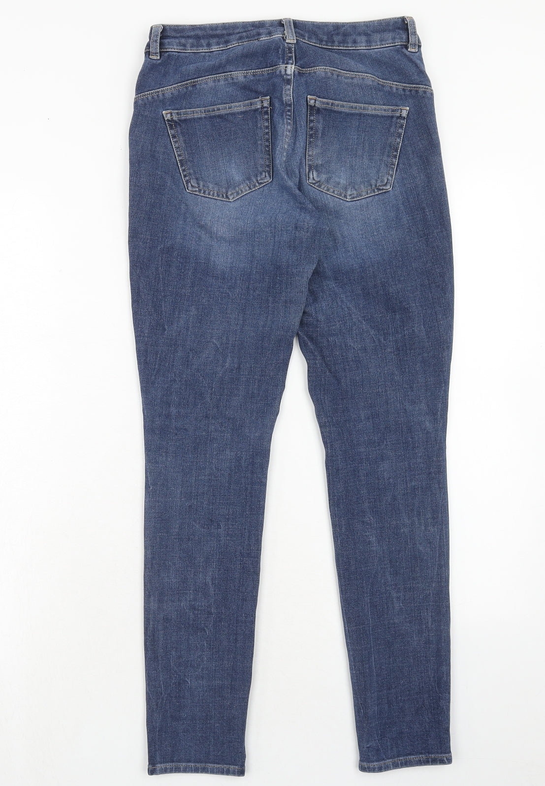 NEXT Womens Blue Cotton Skinny Jeans Size 10 Regular Zip