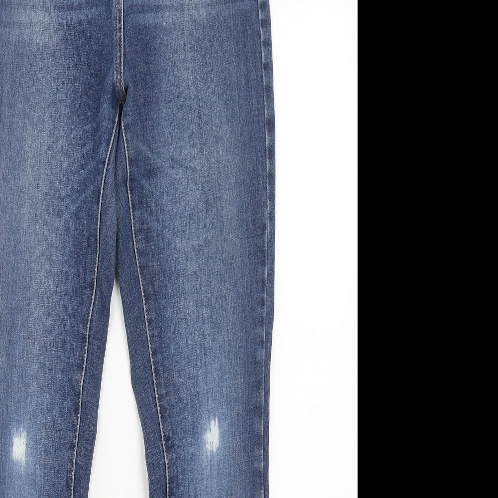 NEXT Womens Blue Cotton Skinny Jeans Size 10 Regular Zip