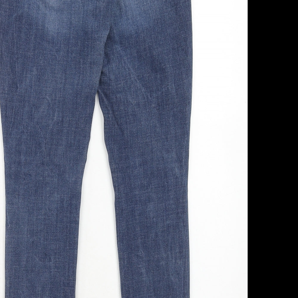 NEXT Womens Blue Cotton Skinny Jeans Size 10 Regular Zip