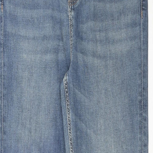 Marks and Spencer Womens Blue Cotton Skinny Jeans Size 12 Regular Zip