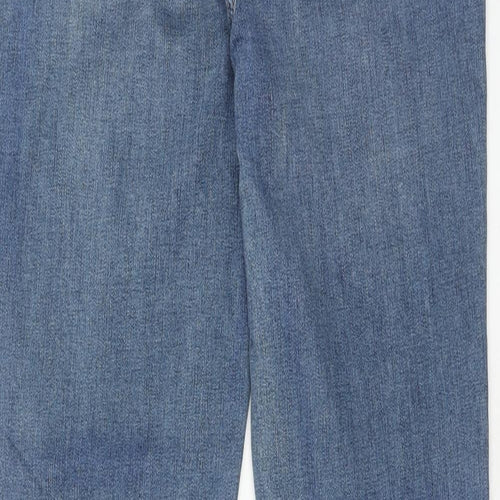 Marks and Spencer Womens Blue Cotton Skinny Jeans Size 12 Regular Zip