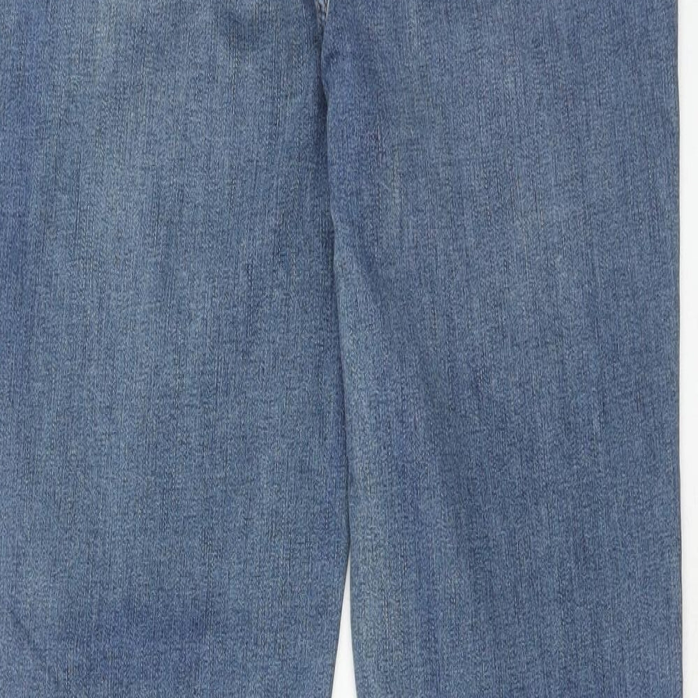Marks and Spencer Womens Blue Cotton Skinny Jeans Size 12 Regular Zip