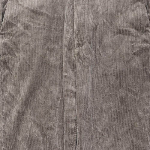 Marks and Spencer Mens Brown Cotton Trousers Size 40 in L31 in Regular Zip