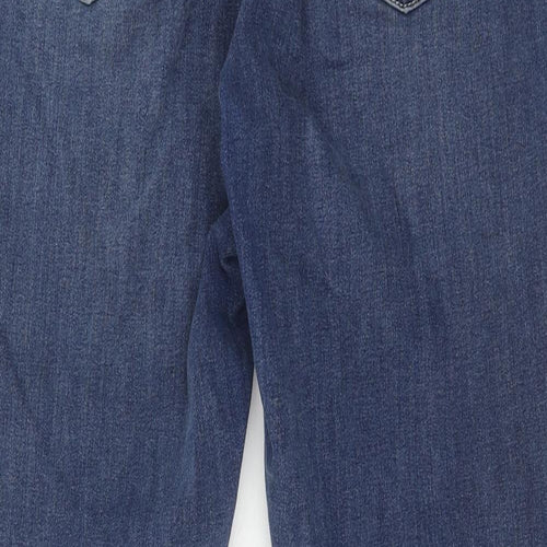 Marks and Spencer Womens Blue Cotton Skinny Jeans Size 16 Regular Zip