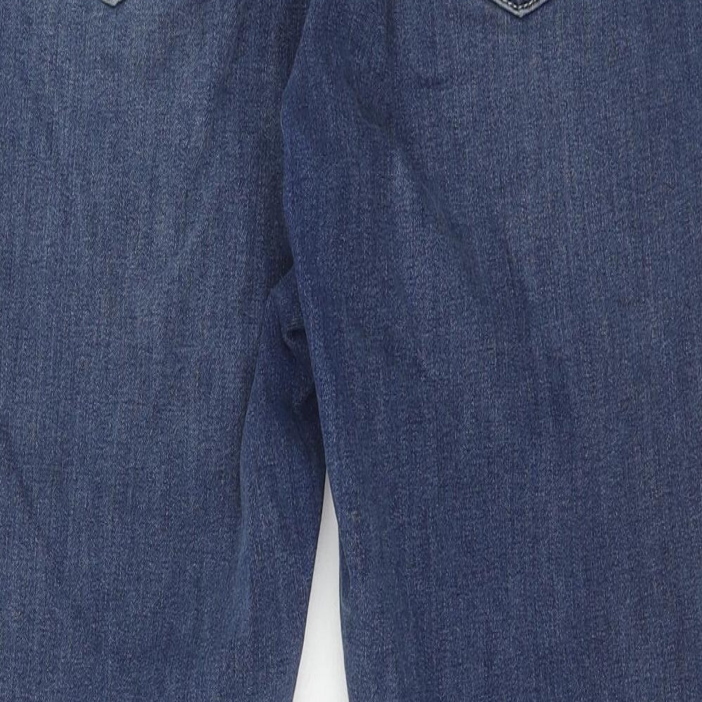 Marks and Spencer Womens Blue Cotton Skinny Jeans Size 16 Regular Zip