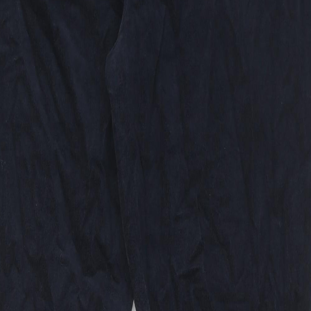 Marks and Spencer Womens Blue Cotton Trousers Size 18 Regular Zip