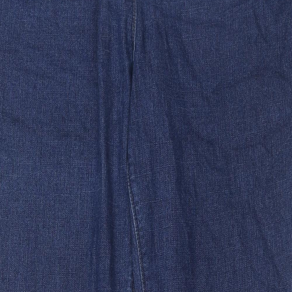 Bonmarché Womens Blue Cotton Bootcut Jeans Size 16 Regular Zip