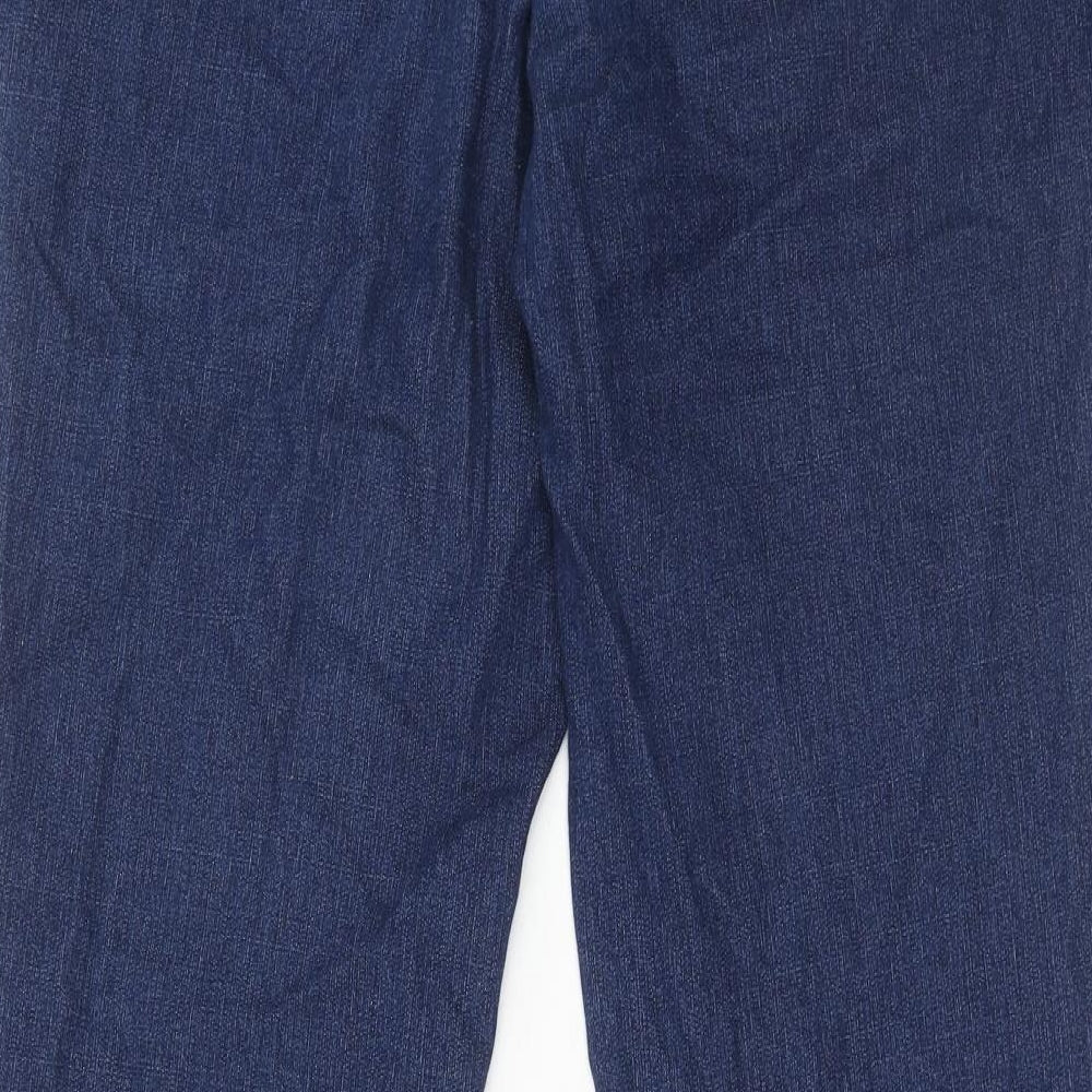 Bonmarché Womens Blue Cotton Bootcut Jeans Size 16 Regular Zip