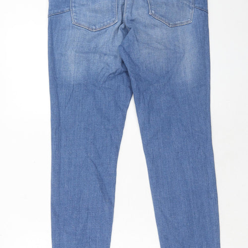 NEXT Womens Blue Cotton Skinny Jeans Size 14 Slim Zip - Lift & Shape