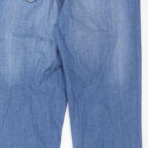 NEXT Womens Blue Cotton Skinny Jeans Size 14 Slim Zip - Lift & Shape