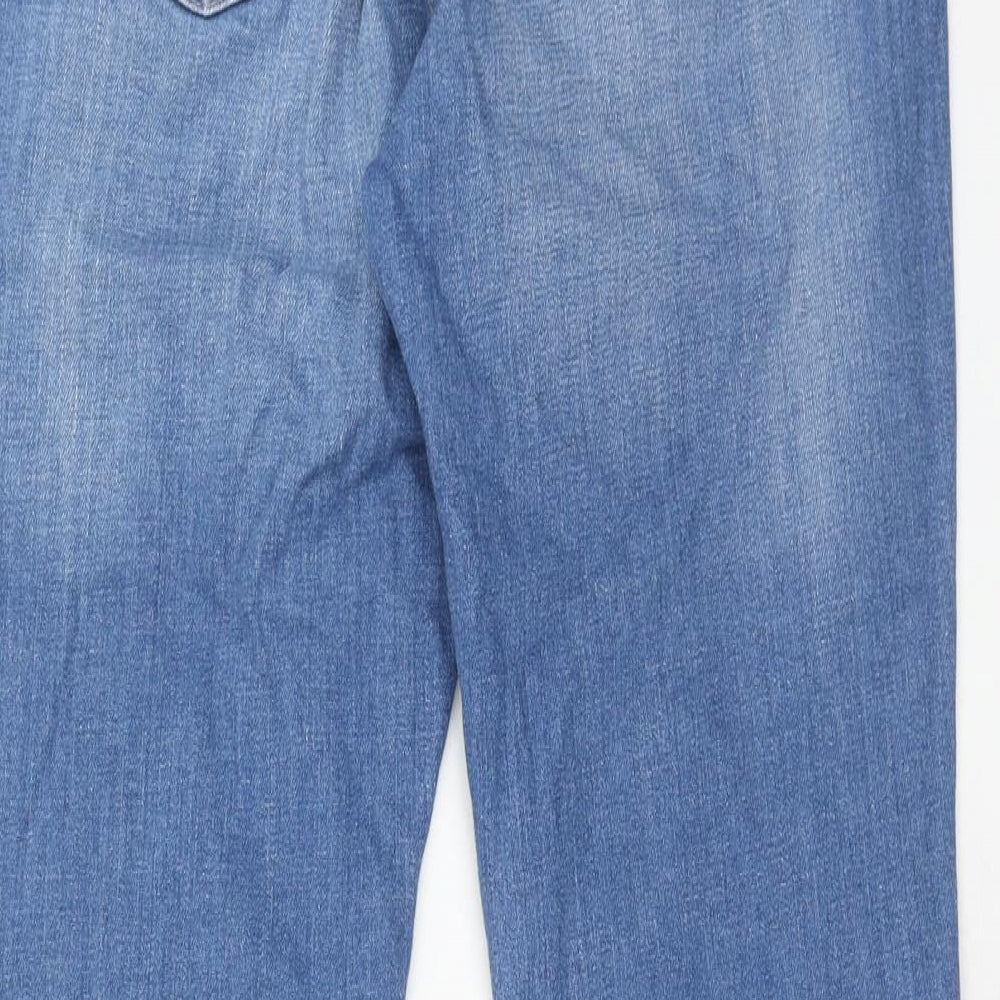 NEXT Womens Blue Cotton Skinny Jeans Size 14 Slim Zip - Lift & Shape