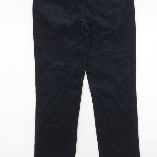 Marks and Spencer Womens Blue Cotton Trousers Size 12 Regular Zip