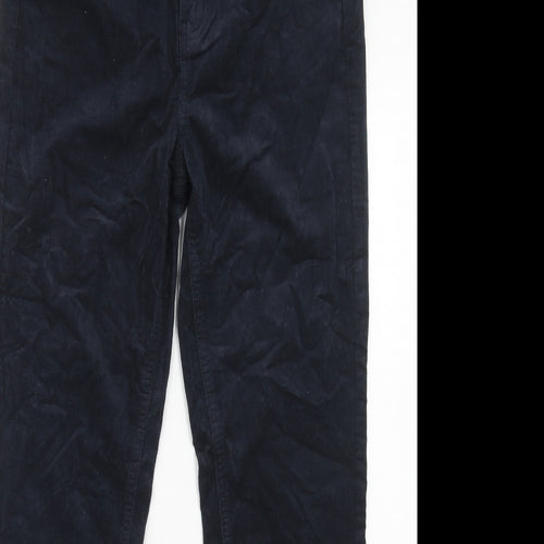 Marks and Spencer Womens Blue Cotton Trousers Size 12 Regular Zip