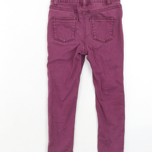 NEXT Girls Purple Cotton Skinny Jeans Size 5 Years Regular Pullover