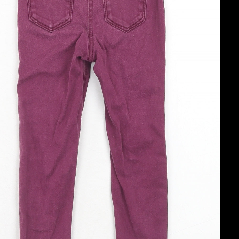 NEXT Girls Purple Cotton Skinny Jeans Size 5 Years Regular Pullover