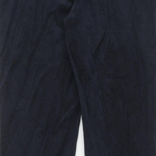 Marks and Spencer Womens Blue Cotton Trousers Size 14 Regular Zip