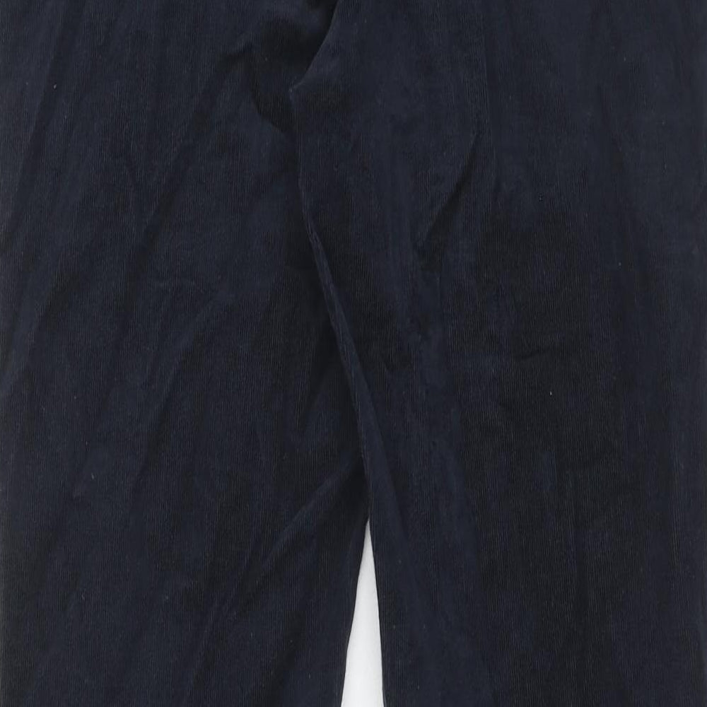 Marks and Spencer Womens Blue Cotton Trousers Size 14 Regular Zip