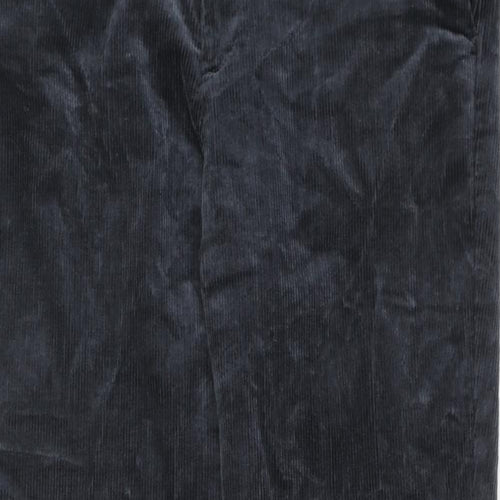 Marks and Spencer Mens Grey Cotton Trousers Size 36 in L33 in Regular Zip