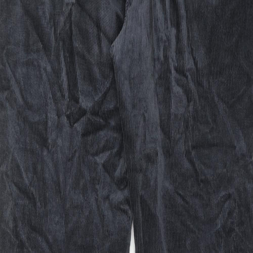 Marks and Spencer Mens Grey Cotton Trousers Size 36 in L33 in Regular Zip