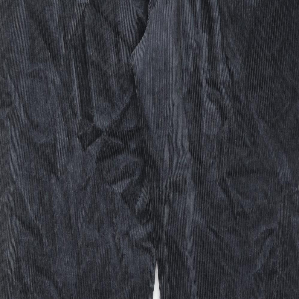 Marks and Spencer Mens Grey Cotton Trousers Size 36 in L33 in Regular Zip