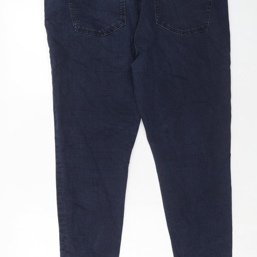 Marks and Spencer Womens Blue Cotton Skinny Jeans Size 20 Regular Zip