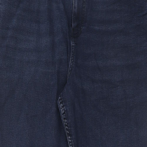 Marks and Spencer Womens Blue Cotton Skinny Jeans Size 20 Regular Zip